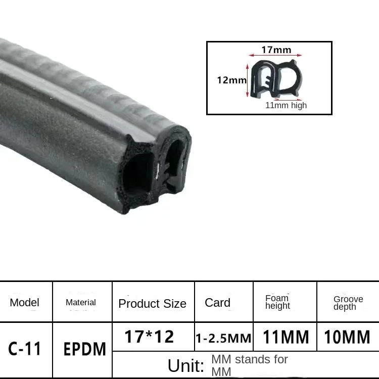 Bandes d'étanchéité en caoutchouc noires pour porte de voiture, 100cm, autocollants de scellage Double couche pour porte de coffre, isolation phonique, bande d'étanchéité intérieure: WHITE