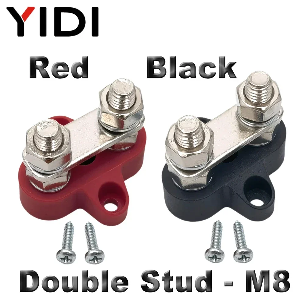 1 par M6/M8/M10 conector de barra colectora de alta resistencia distribución de energía de batería bloque de terminales perno barra colectora DC 48V coche RV barco