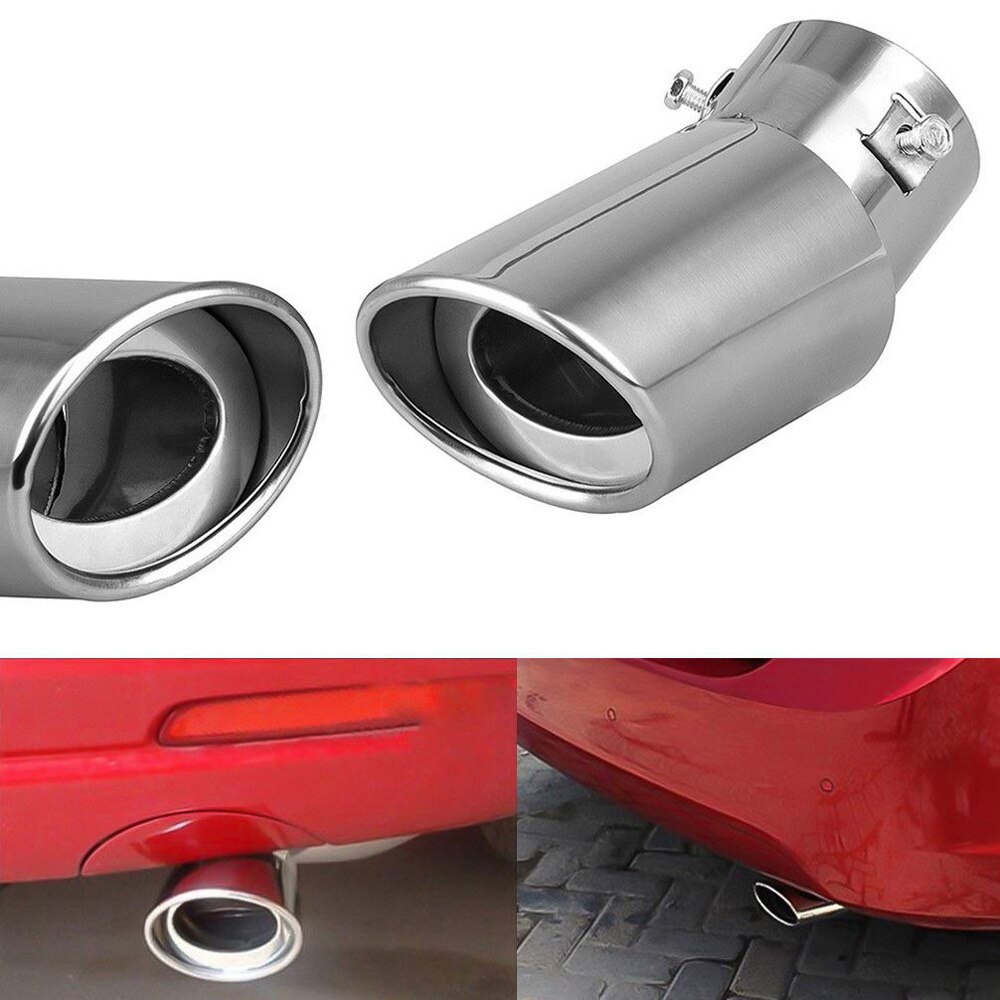 Silenciador de escape Universal de acero inoxidable para coche, tubo de ajuste, diámetro de 1,5 a 2,44 pulgadas (3,8-6,2 cm), 1 pieza