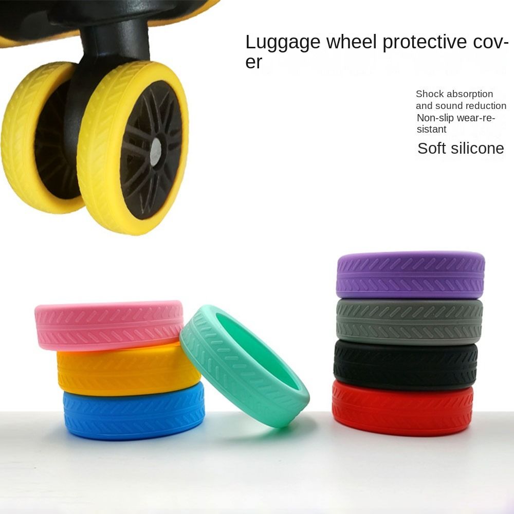 4/8Pcs Silikon Gepäck Räder Schutz Koffer Teile Achsen Reduzieren Rad Tragen Koffer Räder Schutz Abdeckung