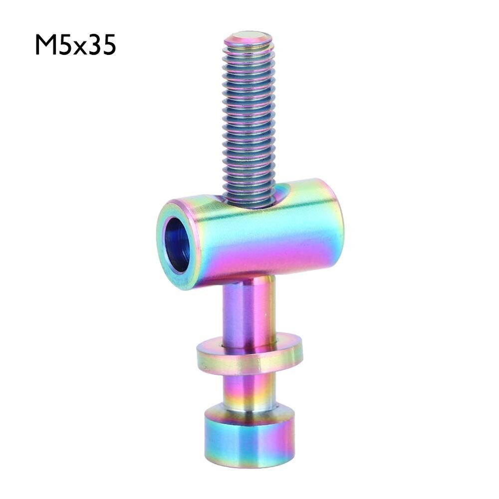 BuyWeek Tija de Sillín Tornillo de Cabeza, M5x30/35/40 mm Redonda de Aleación de Titanio para Bicicleta (M5x35