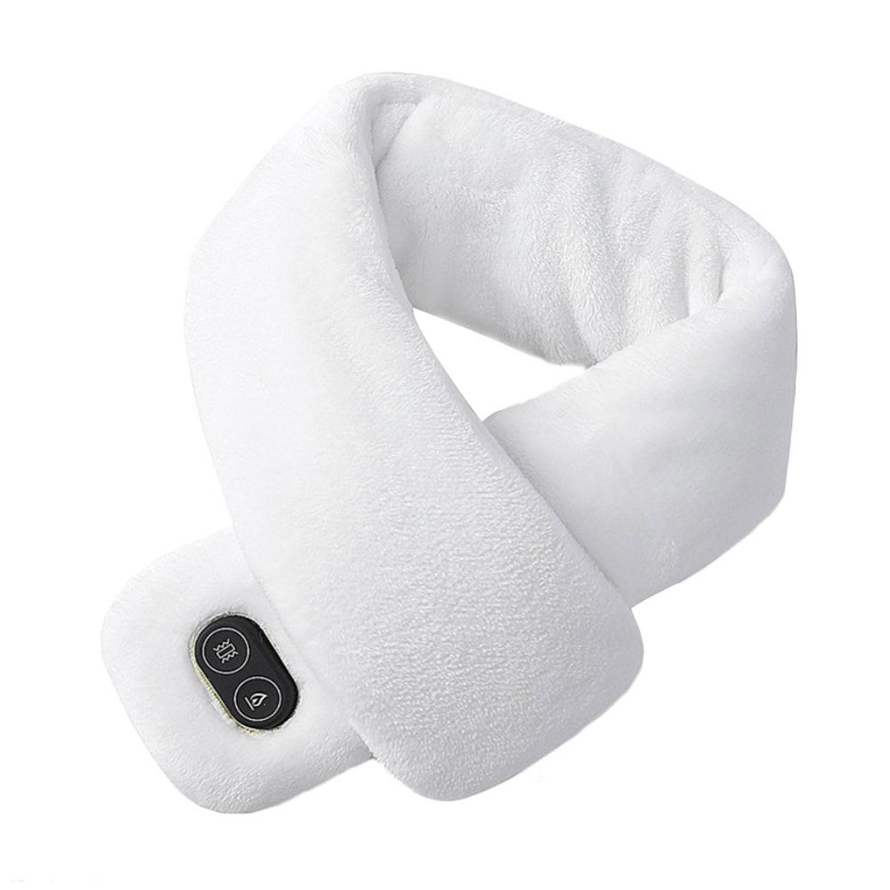 USB Beheizte Männer Winter Schal Schal Außenhandel Frauen Clever Heizung Einfarbig Vibration Massage Schal Mehrere Farben: Weiß