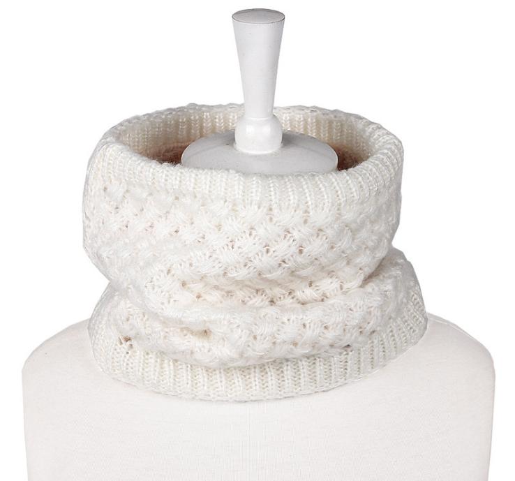 Écharpe chauffe-cou à anneaux torique | Écharpe pour femmes, tricot infini, tricoté et , cercle circulaire, pour enfants garçons et filles, foulard pour enfants: WHITE