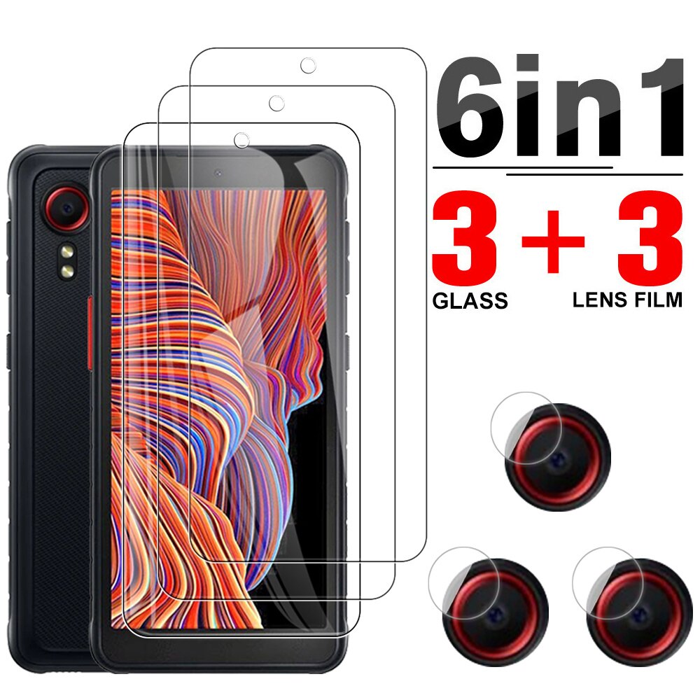 6in1 Bescherming Glas Case Voor Samsung Galaxy Xcover 5 5.3 &quot;Screen Gehard Film Voor Samsung Xcover5 Camera Lens Beschermende film