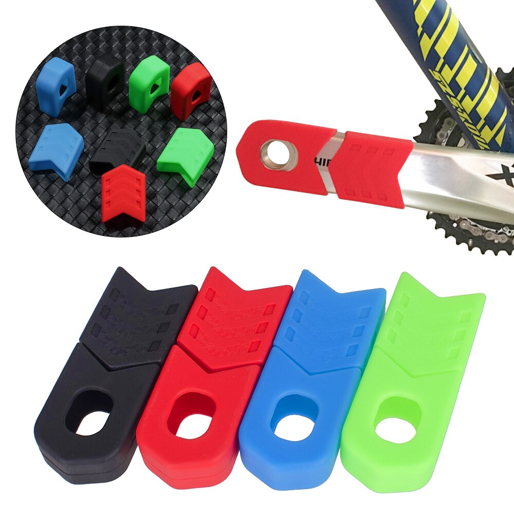 Manchon de bras en Silicone pour pédalier de vélo de montagne, 4 pièces, protection anti-poussière antidérapante pour pédalier de vtt
