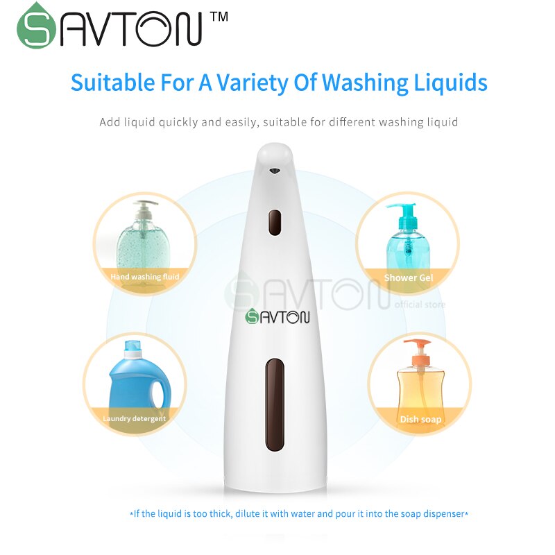 SAVTON 300ml Dispenser Automatic Soap Hand Sanatizer Dispenser Foam Soap Dispenser Non-contact Smart Bathroom Accessories