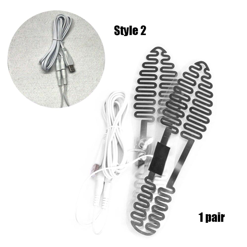 1Pair 23CM USB Electric Heated Insoles Foot Warmer Heated Boots Shoes Pads Winter Outdoor Ski warming Insoles: 1 for 2