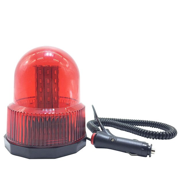 Luz de advertencia giratoria estroboscópica para vehículo de policía, lámpara de baliza de emergencia roja, amarilla y azul, 40 LED, DC12V,: Red
