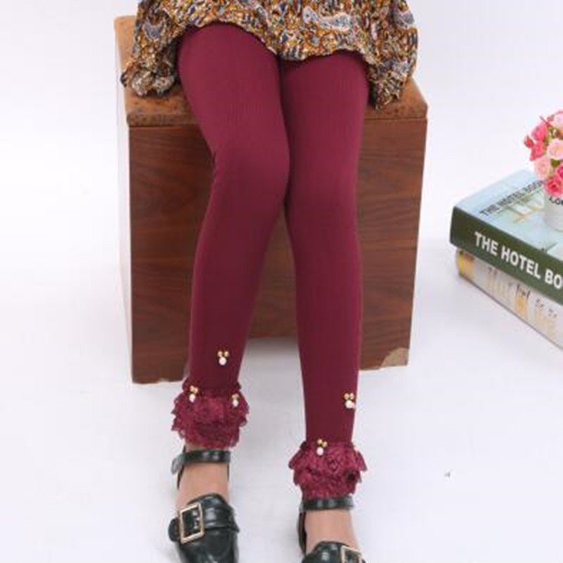 Leggings de algodón para niñas, pantalones ajustados de encaje de princesa, coloridos, longitud hasta el tobillo, Primavera, novedad de verano