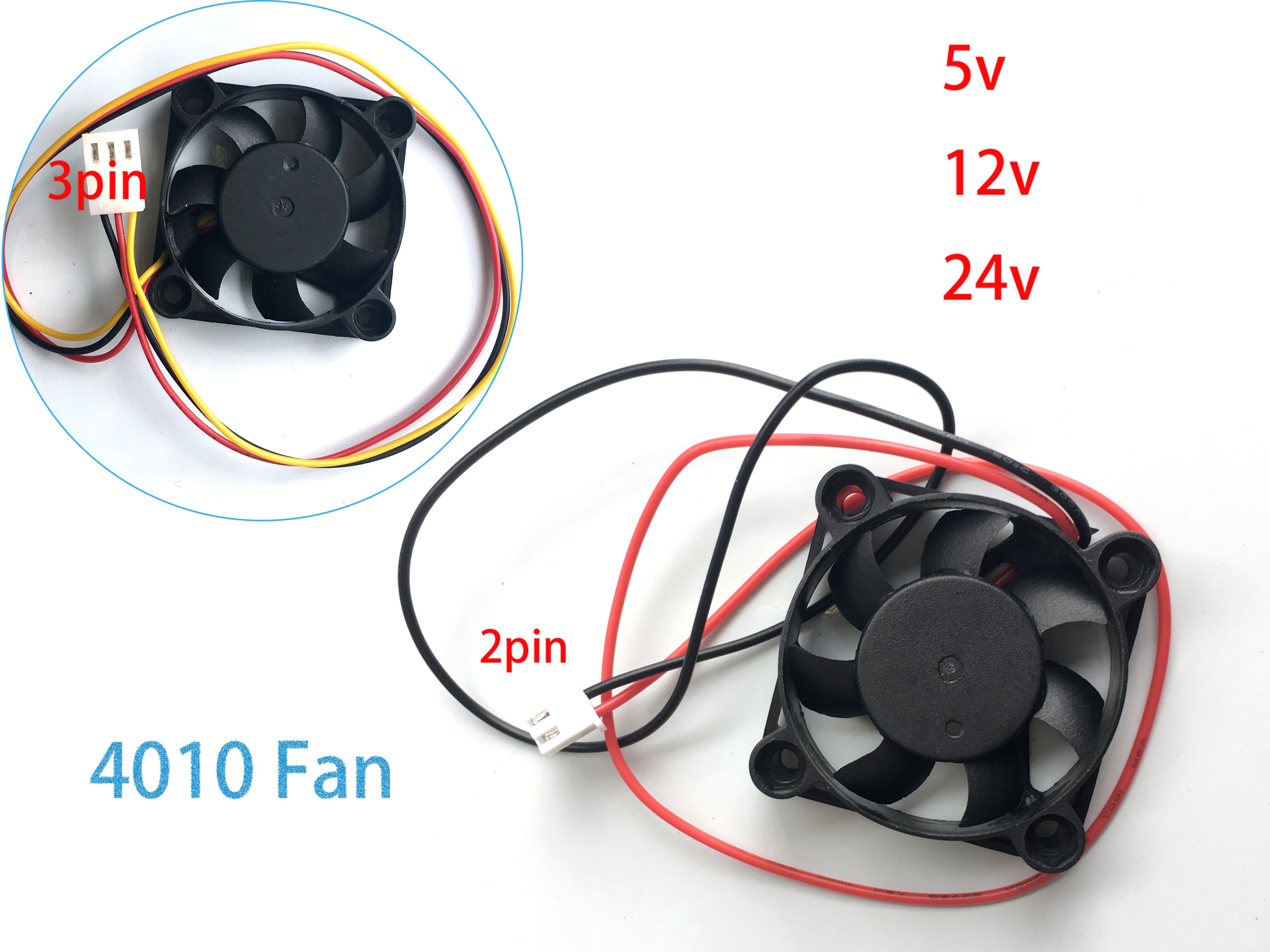 4010 Fan 5V 12V 24V Ender 3 Fan 40Mm Fan 2 Pin Olie Fan Dual Bal bearing Cooler Koelventilator 3d Printer Onderdelen 4010S 40*40*10Mm