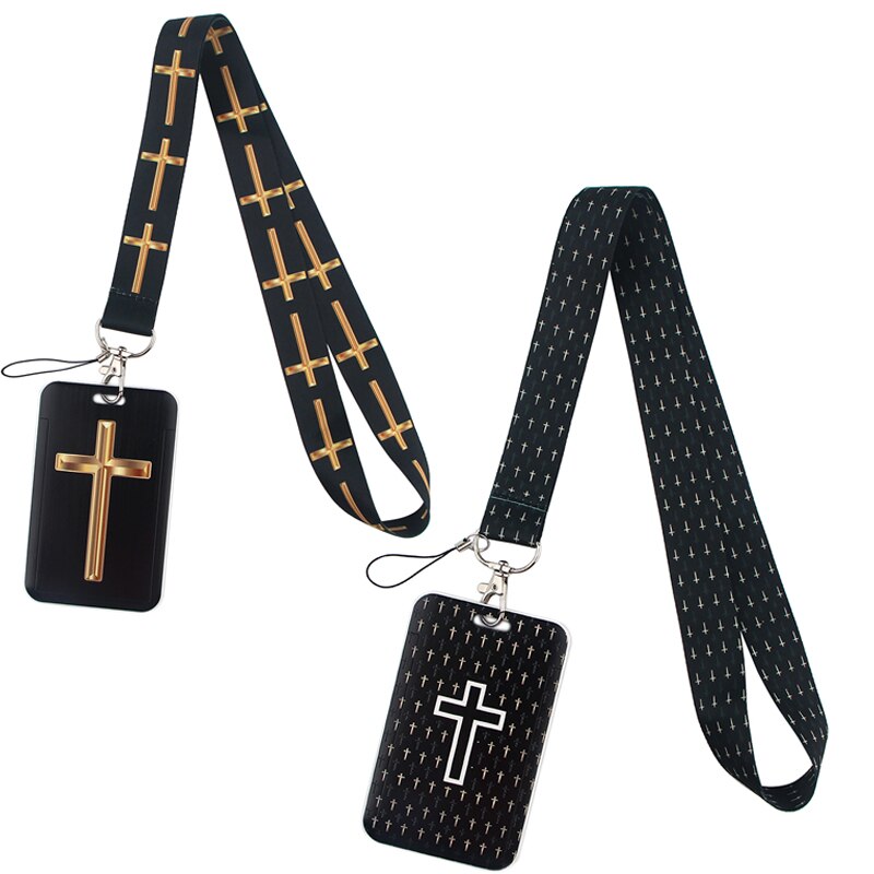 YA174 Cross Jezus Geloof Neck Strap Voor Kaart Badge Gym Sleutelhanger Lanyard Sleutelhouder Diy Hang Touw Voor Religieuze gelovigen