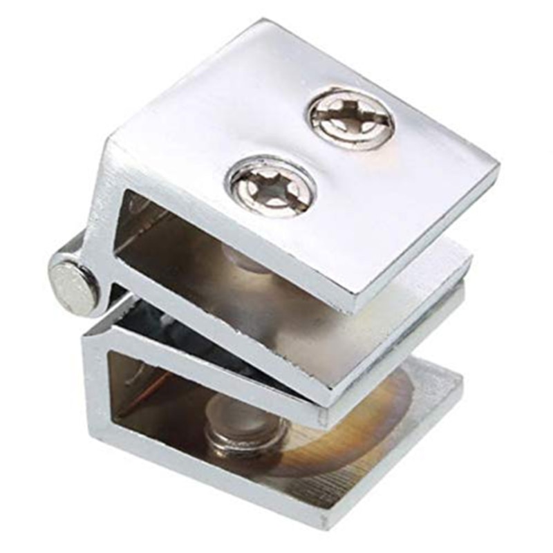 Zinc Alloy Wall Mount Glass Shower Door Hinges For Home Bathroom Furniture Clip Silver Durable Mirrored Hardware