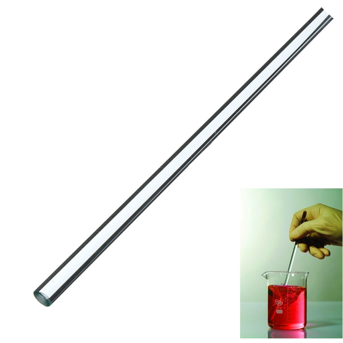 2 stk glas omrøringsstang til laboratoriebrug omrører omrører laboratorium gennemsigtig skole glas buret mixer 6*200mm