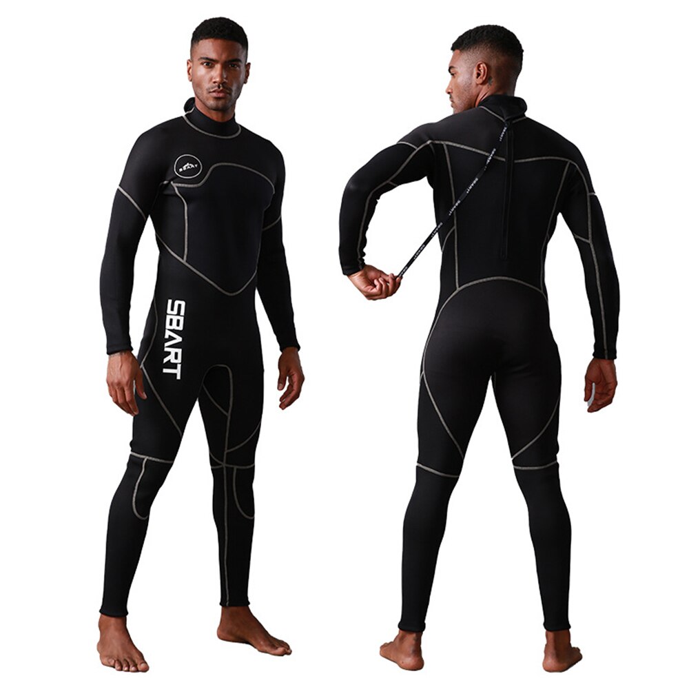 Wetsuits 3Mm Neopreen Full Scuba Duikpakken Surfen Zwemmen Lange Mouwen Warm Houden Terug Zip Een Stuk Set Koud-Proof Badpak