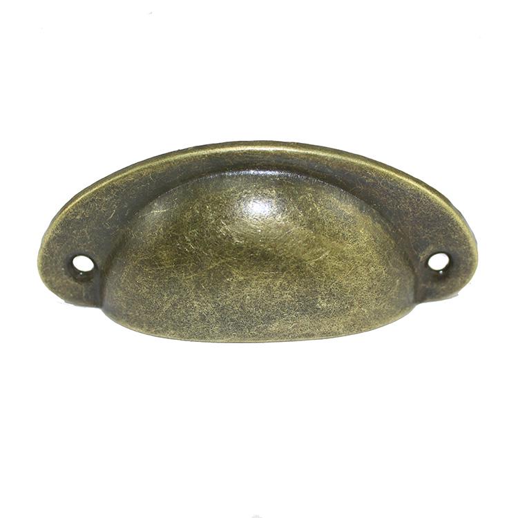 Retro Metal Kitchen Drawer Cabinet Door Handle Furniture Knobs Handware Cupboard Antique Brass Shell Pull Handles Door Handle: Green Bronze