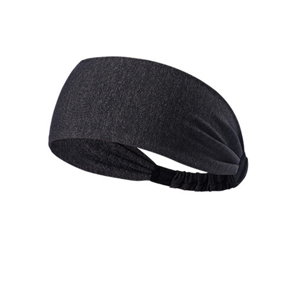 Men Women Elastic Band Head Sweatband Gym Outdoor Sports Basketball Anti-slip Cycling Fitness Breathable Running Sweat-absorbent: Dark Gray