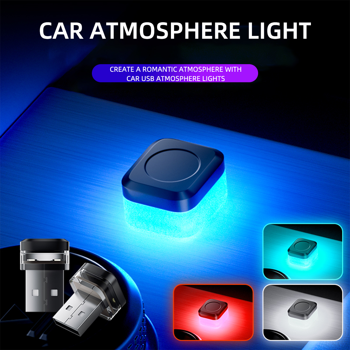 1pcs Mini USB LED Car Light Decoration Atmosphere Lights Universal Emergency Lighting Decorative Ambient Lamp for PC Flat Car