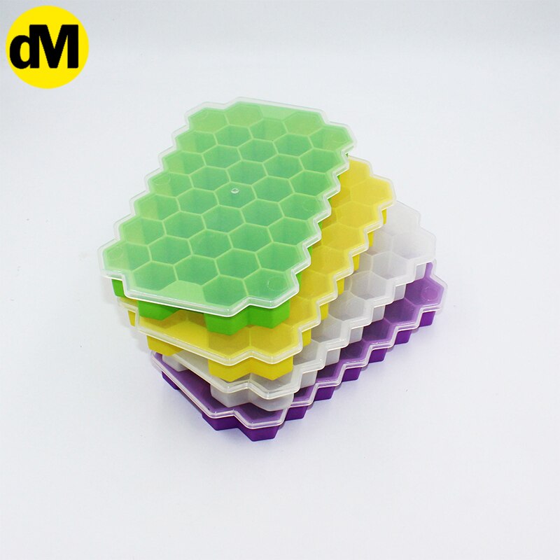 DM 1pcs Multicolored Ice Tray Ice Mould Silicone PP TPE Flexible Excellent Summer Kitchen Using: silicone cover