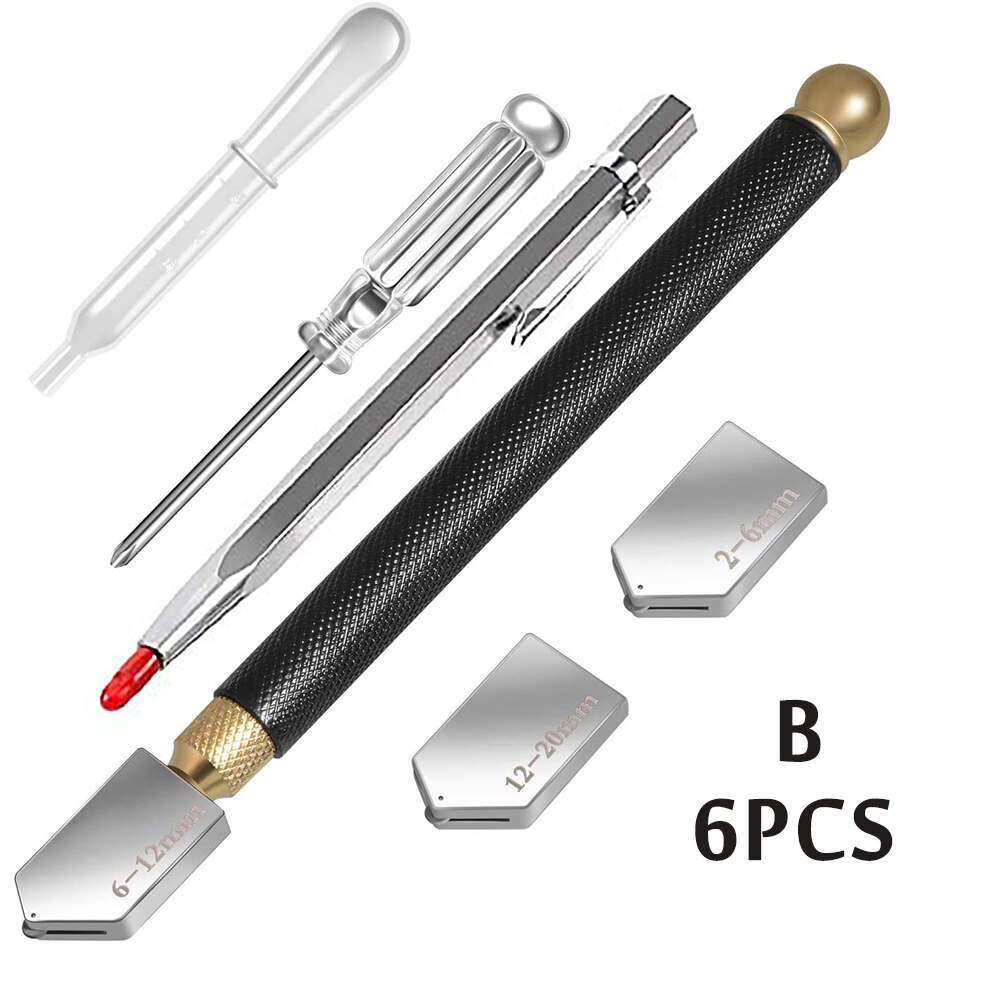 2-20mm Tile Glass Cutter With 2 Blades Screwdriver Handheld Ceramic Diamond Glass Cutting Tool Set For Glazier Crystal Mirror: B