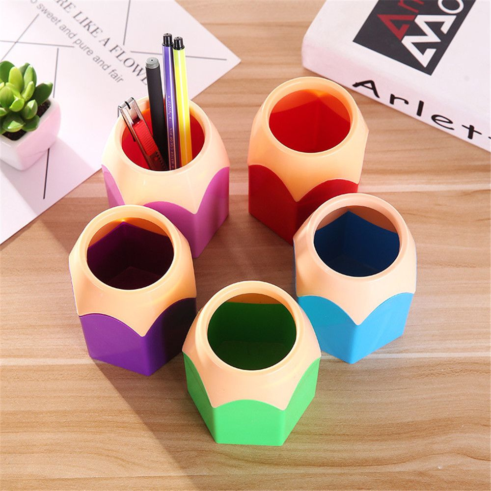 1pc Novelty Pencil Shaped Pen Holder Kawaii Makeup Brushes Holder Desk Pen Organizer School Office Desk Accessories Stationery