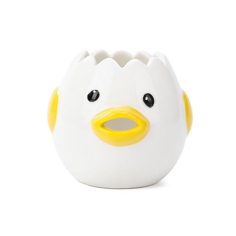Cartoon Chicken Egg Yolk White Separator Ceramics Cute Cartoon Chick Egg Separator Dining Cooking Kitchen Gadget: Yellow