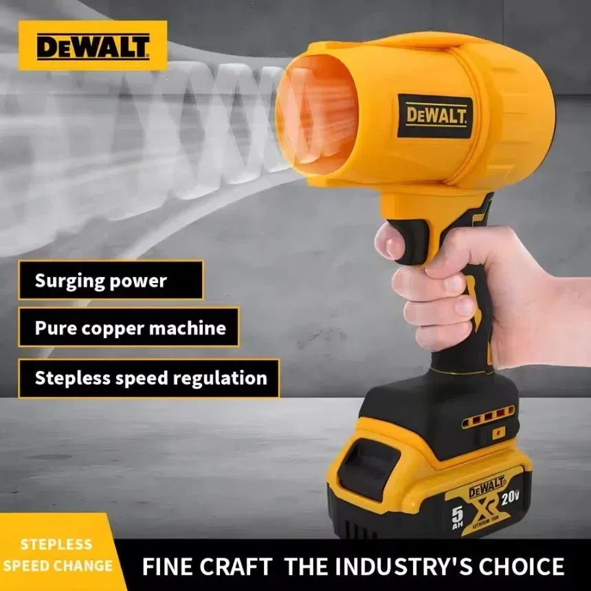 Dewalt 30000RPM Brushless Air Blower Cordless Turbo Fan Handheld Violent Fan Dryer 20V Rechargeable Dust Blowing Tool: black