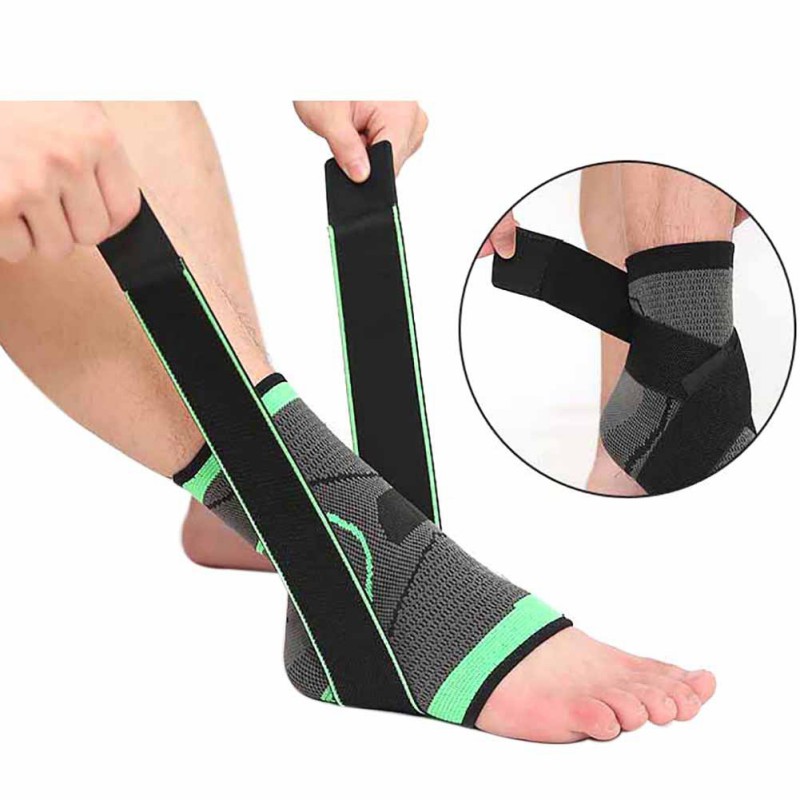 1 stks Mannen Ankle Brace 3D Weven Elastische Nylon Strap Badminton Basketbal Voetbal Taekwondo Fitness Hak Protector