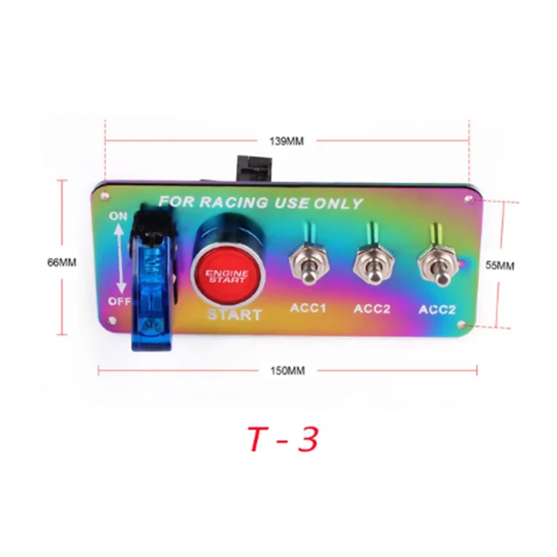 12V LED Zündschalter Tafel Motor- Anfang drücken Taste LED Kippschalter Kohlenstoff Faser Für Rennen Auto: Gelb