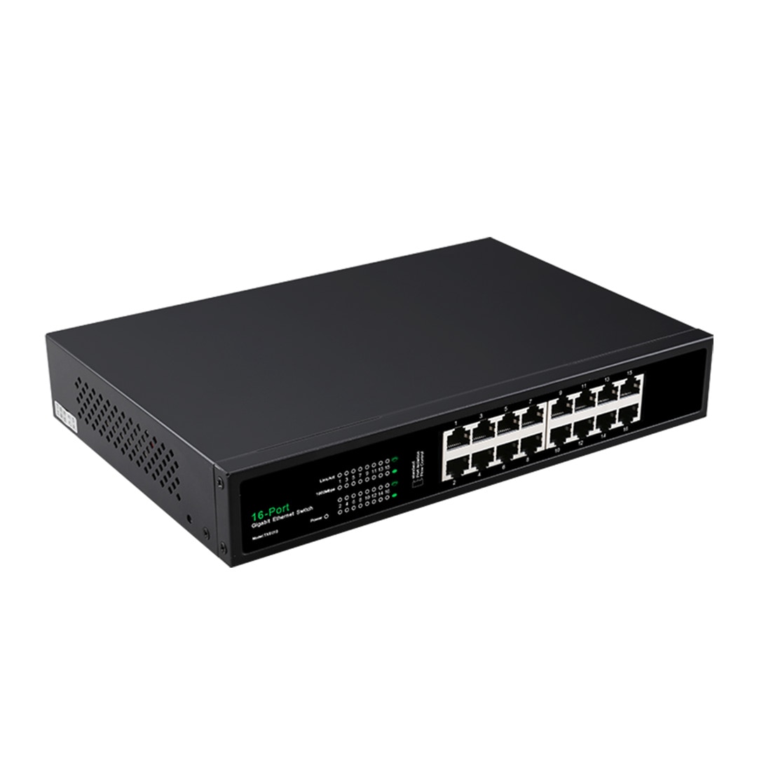 Diewu TXE018 16-Poort Gigabit Ethernet Switch RJ45 Poort 10/100/1000Mbps Ondersteuning Vlan Isolatie Functie metalen Shell Schakelaar