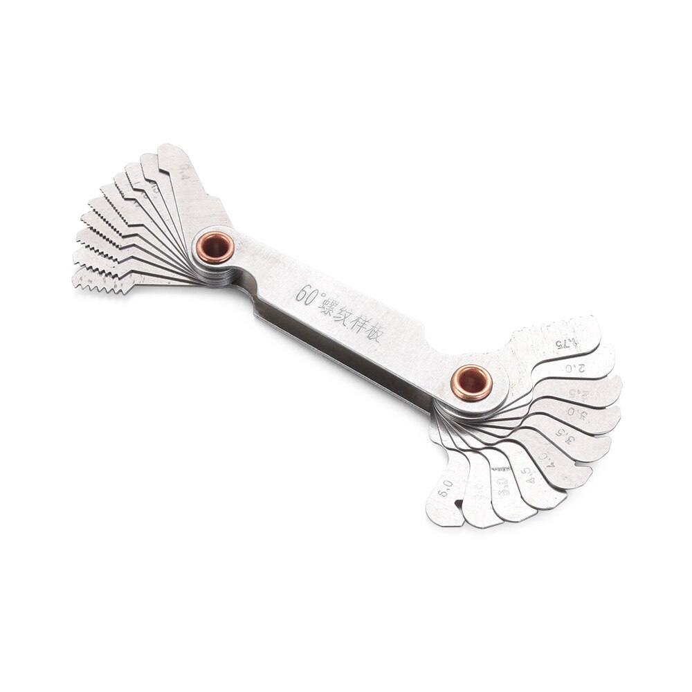 Jauge de pas de vis d&#39;engrenage à filetage métrique de 55/60 degrés, outils combinés de tour central en acier au carbone: 60 degree metric