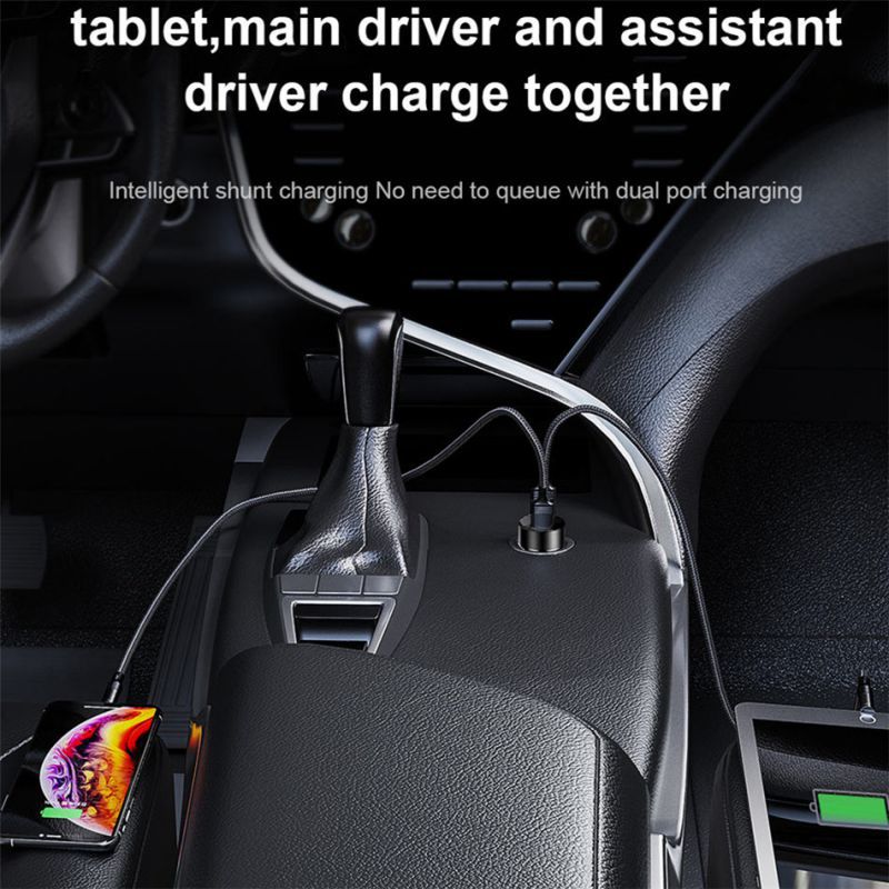 Car Chargers 2 Ports Fast Charging For Samsung Huawei iphone 7 8 Plus xiaomi 10 Universal Aluminum Dual USB Car-charger Adapter