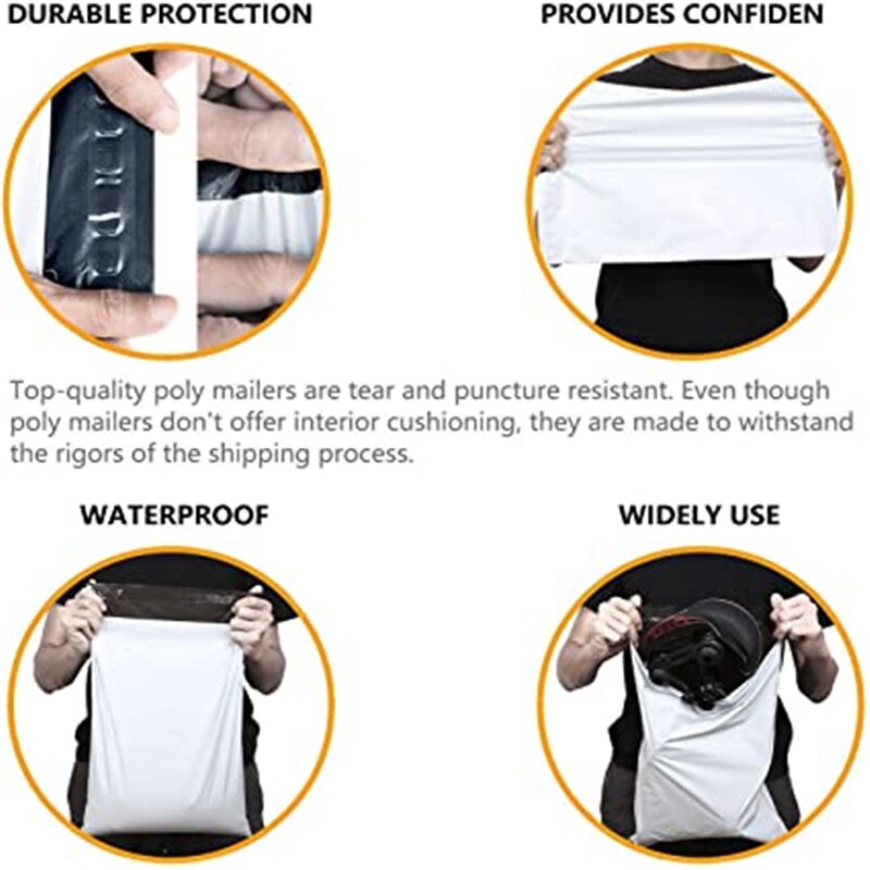 Bolsa de mensajería blanca Degradable, sobres de correo exprés, bolsas de correo con sello autoadhesivo, bolsa de embalaje de plástico de polietileno