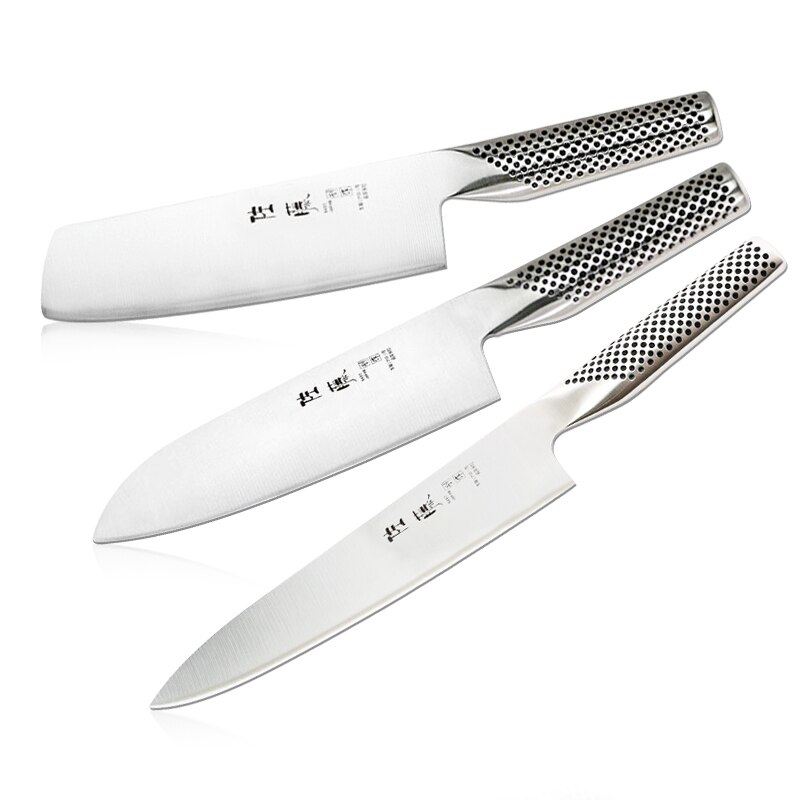 Japanese Kitchen Knife Set Fish Filleting Stainless Steel Cleaver Chef Knives Salmon Sushi Santoku Raw Cooking Tool: 3PCS(A1 B C)