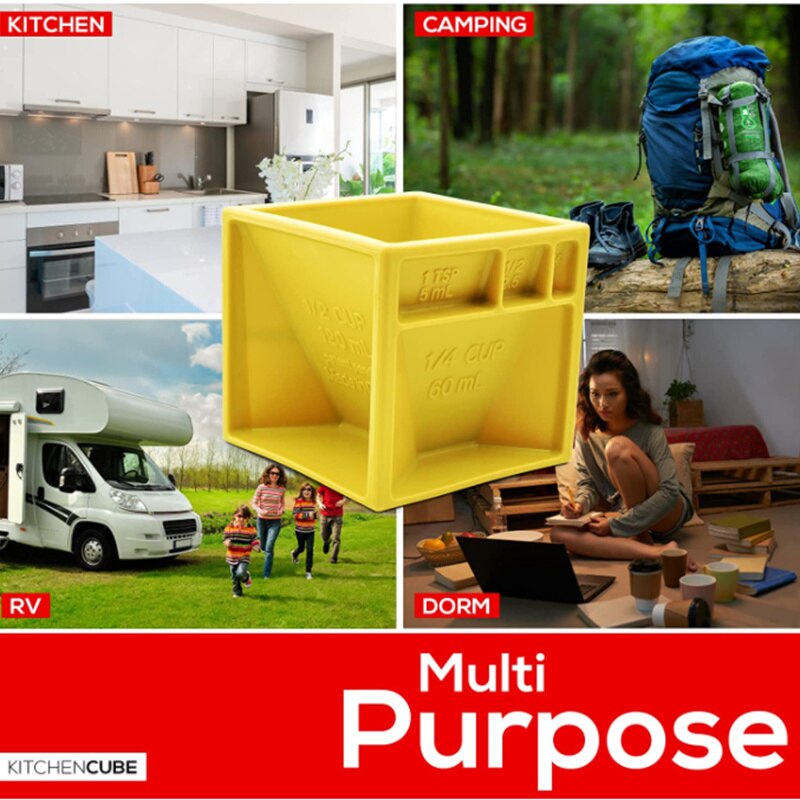 Kitchen Cube All-in-One Measuring Cup to Improve Organization Measuring Device With 19+ Cooking Measurements For Cooking Baking