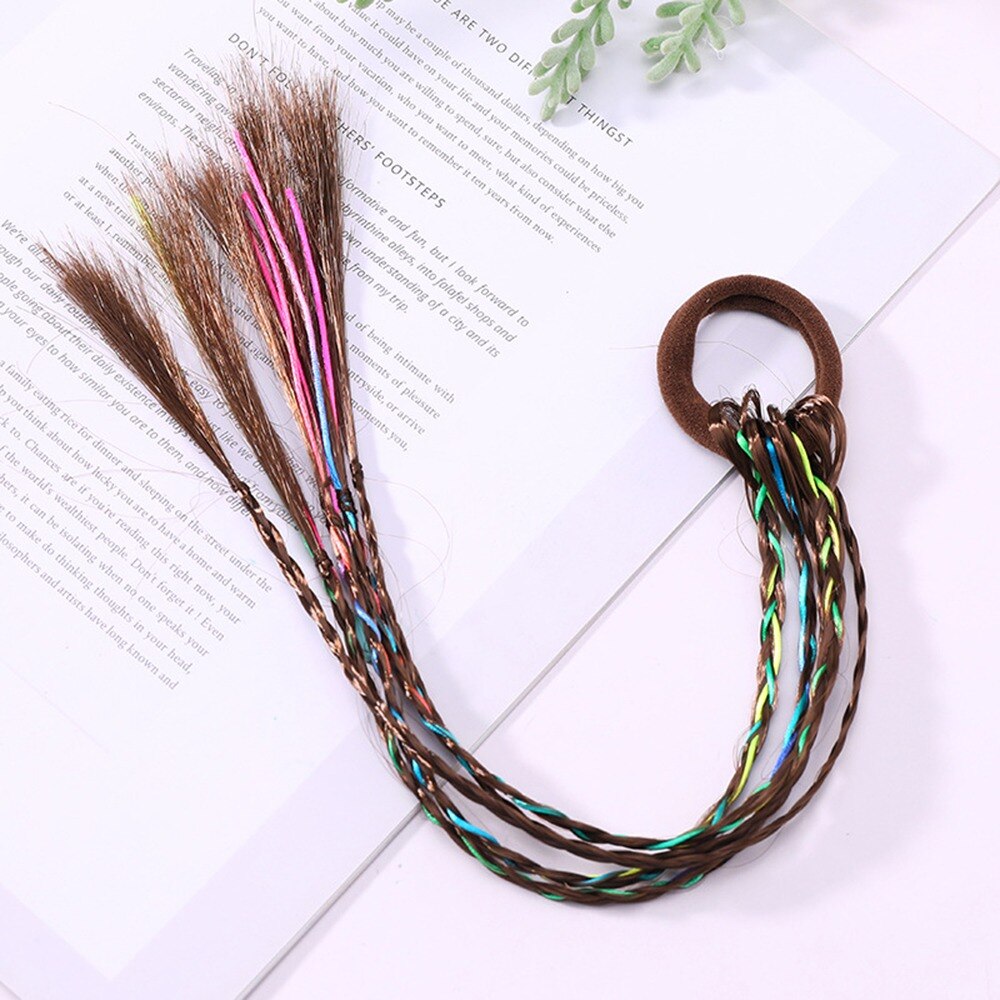 1PCS Girls Elastic Hair Band Rubber Band Hair Accessories Wig Ponytail Headband Kids Twist Braid Rope Headdress Hair Braider: 09
