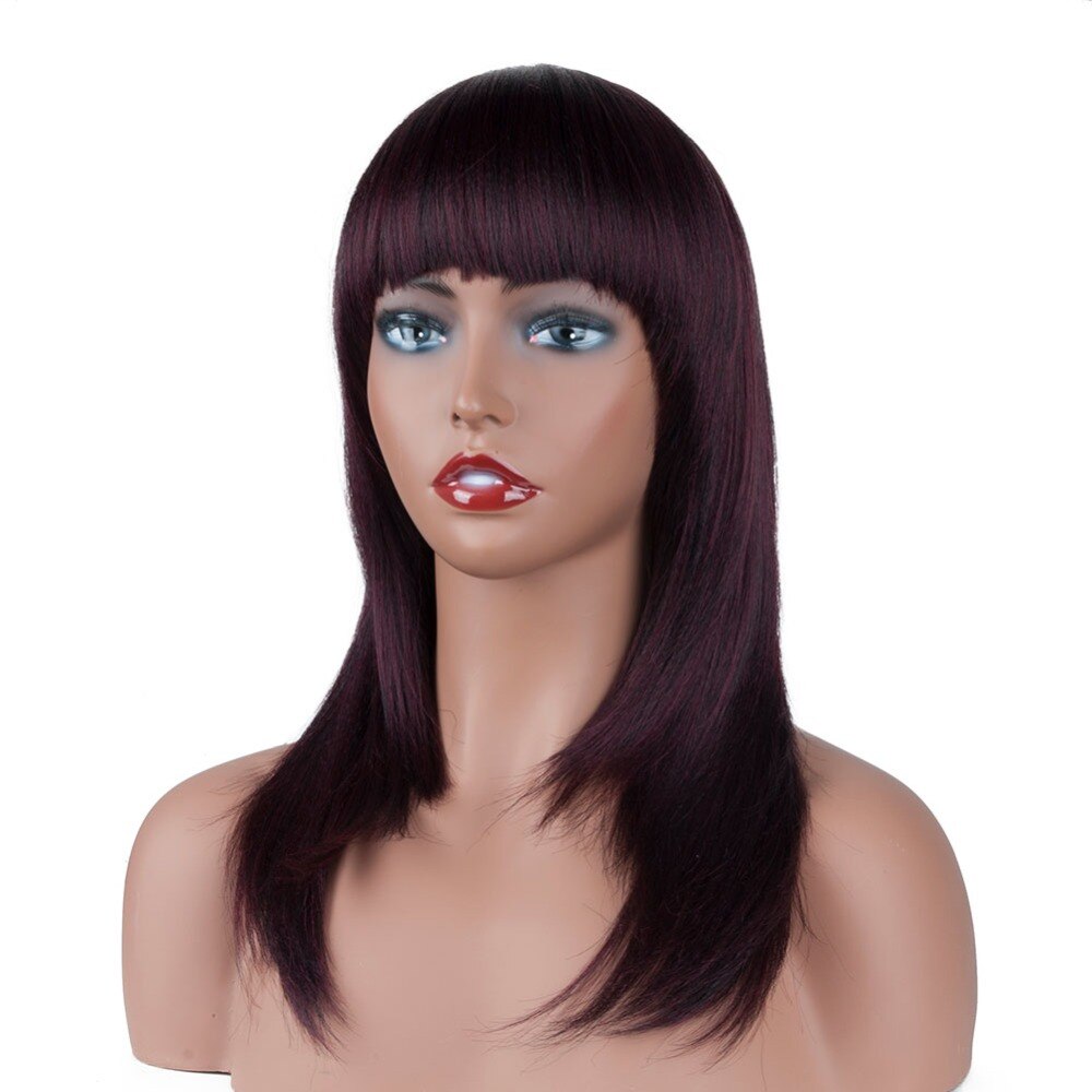 Jingfa-perruque Bob synthétique ombré noir bordeaux Rose | Perruque résistante à la chaleur pour femmes
