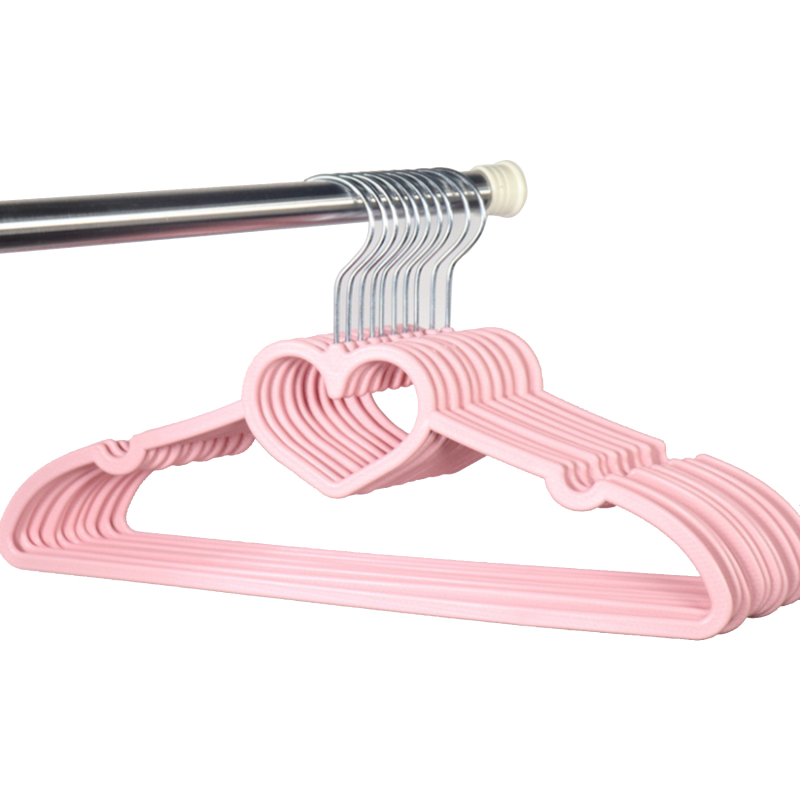 10 Stuks Kleding Hanger Durablor Volwassen Kinderen Kleding Opknoping Benodigdheden (Roze) E Abs Hart Patroon Jas F: Light Grey