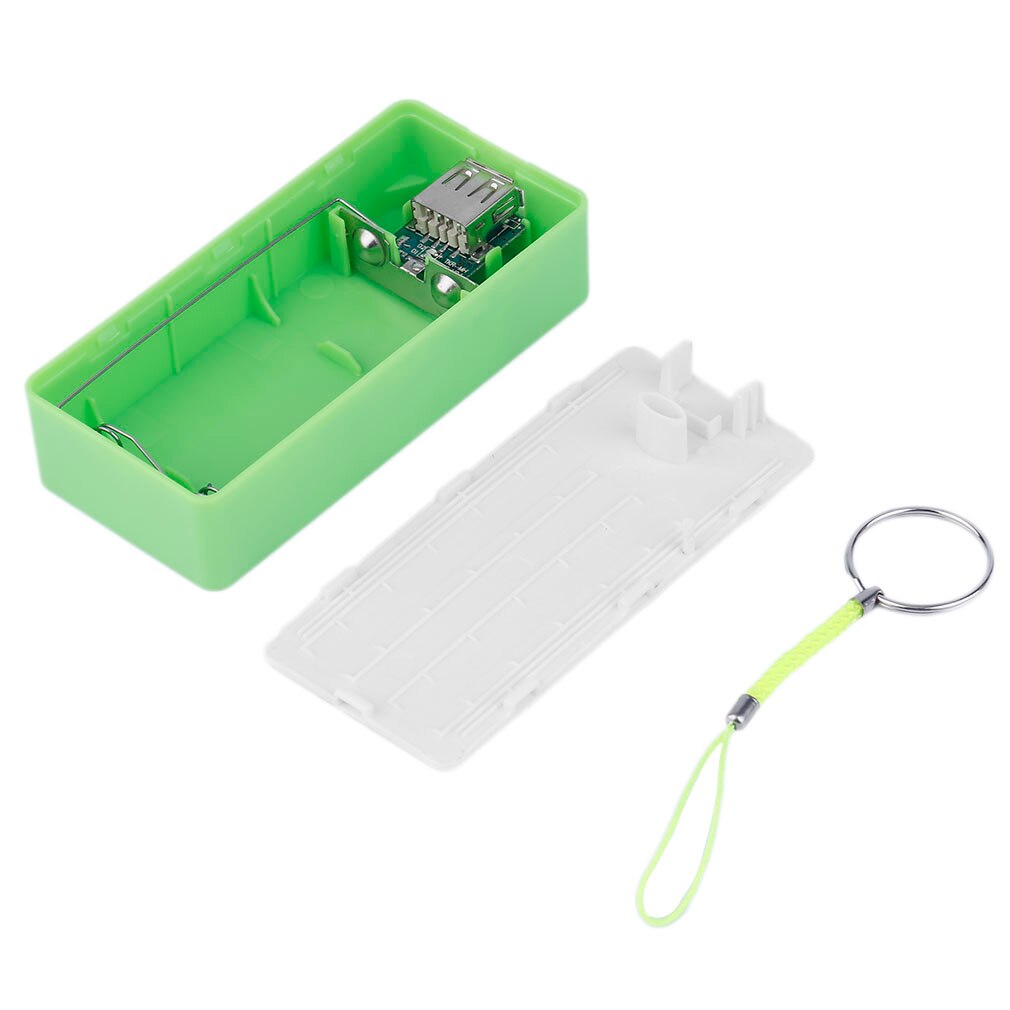 6 kleuren 5600 mah 5v usb diy powerbank-hoesje draagbare externe batterij-opbergdoos powerbank-hoesje voor mobiele telefoons: Groente
