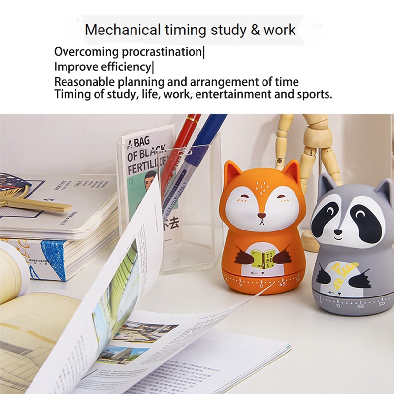 2 Pack Leuke Keuken Timer, Mechanische Timer Voor Kinderen, 60 Minuut Dier Timer Voor Koken/Lezen/Doen Sport
