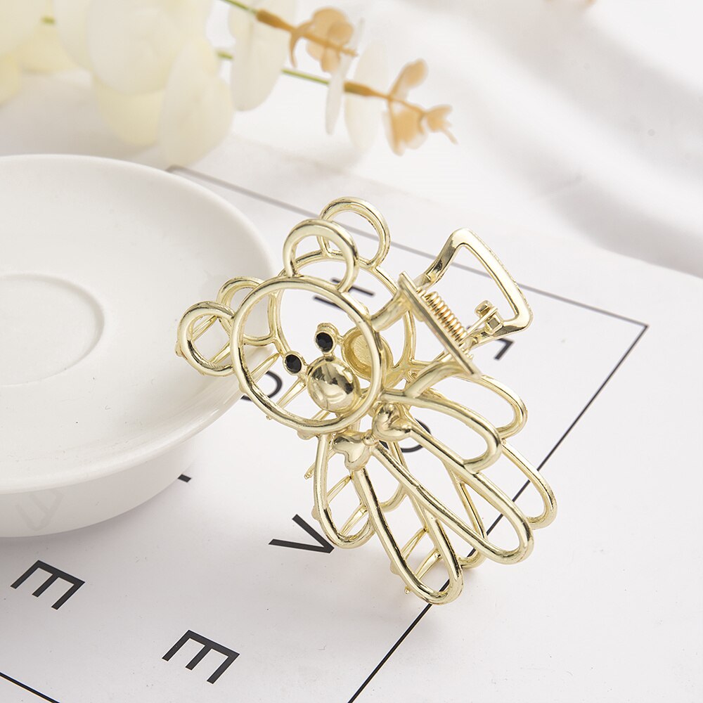 Vrouwen Elegante Gouden Holle Geometrische Metalen Haarklauw Vintage Haarspeldjes Hoofdband Haarspeld Haar Krab Haaraccessoires