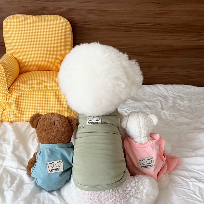 Camiseta para perros, chaleco para mascotas, ropa de primavera y verano para perros, camiseta interior para perros de oso sólido, camisas para cachorros de Chihuahua Bichon, disfraz para perros y niñas: XS / Rojo