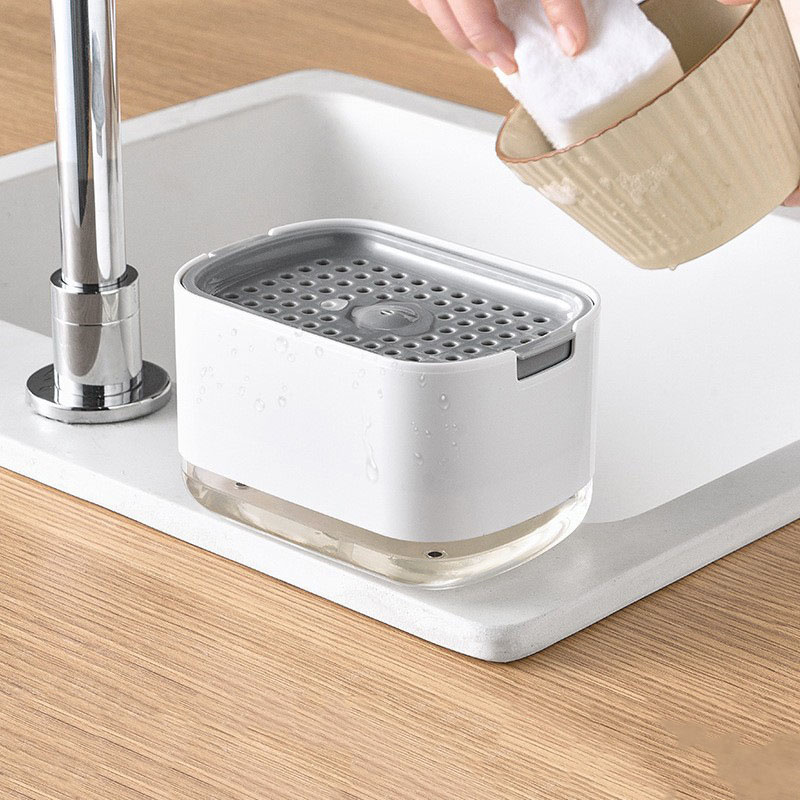 Distributeurs de savon liquide détergent de cuisine grande capacité distributeur de savon plats accessoires de cuisine évier plat mousse fixation maison