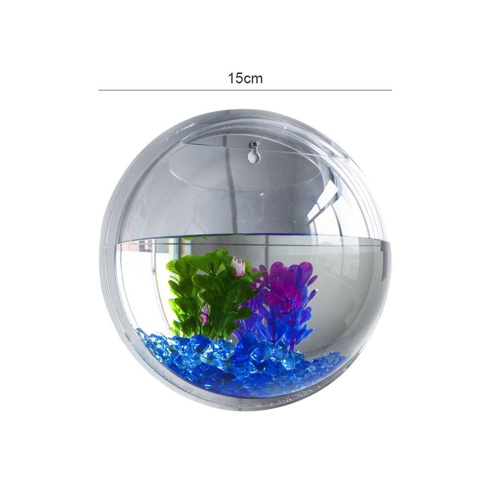 Pot De Fleur Mural Acrylic Fish Bowl Wall Hanging Aquarium Tank Home Container Wall Mount Pot Plant Vase Home Decoration