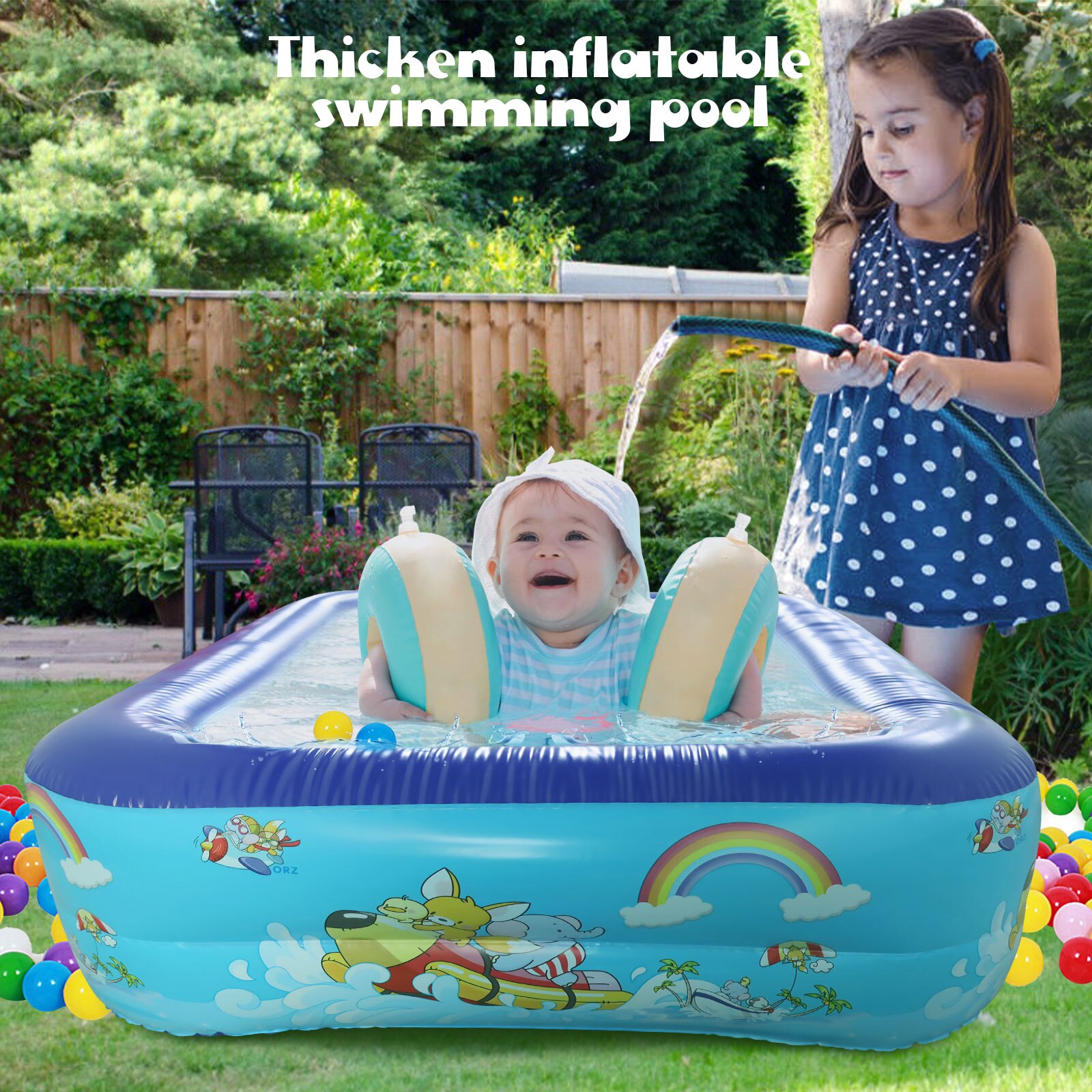Familie Opblaasbaar Pvc Zwembad Zomer Outdoor Achtertuin Water Speel Centrum Voor Kids Kinderen Thuis Vis Grote Zwembaden