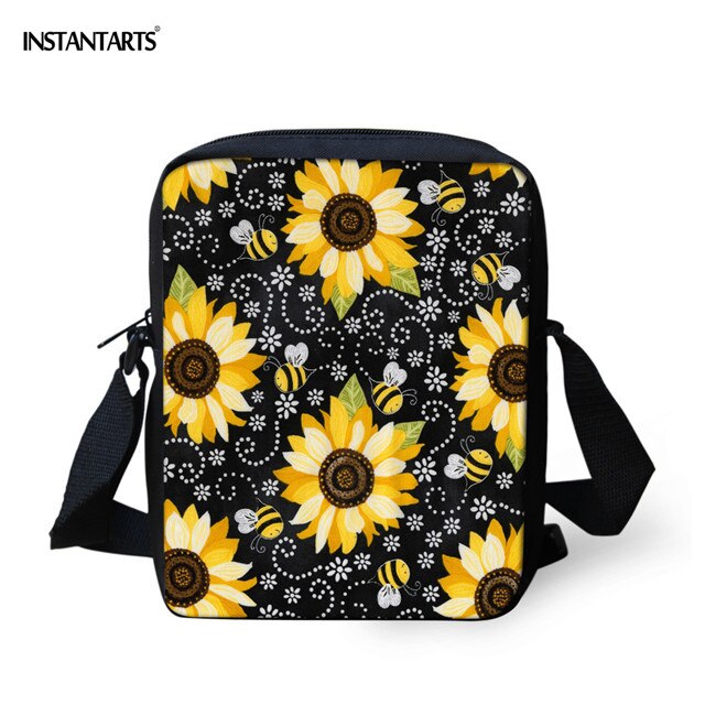 INSTANTARTS Sunflower Print Crossbody Bag Kindergarten Schoolbags You Are My Sunshine Mini Messenger Bag Boys Girls Handbag: HXA604E