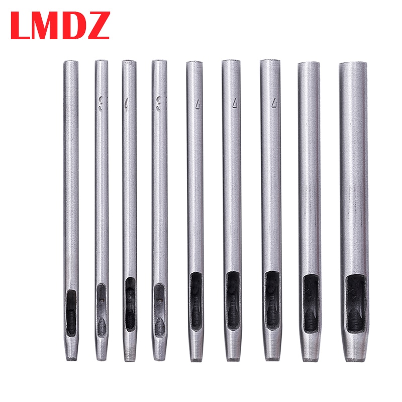 Lmdz 1 set läder hålskärare 0.5mm-4mm läder arbetsverktyg för läder klockarmband bälten canvas papper runt ihåligt hål