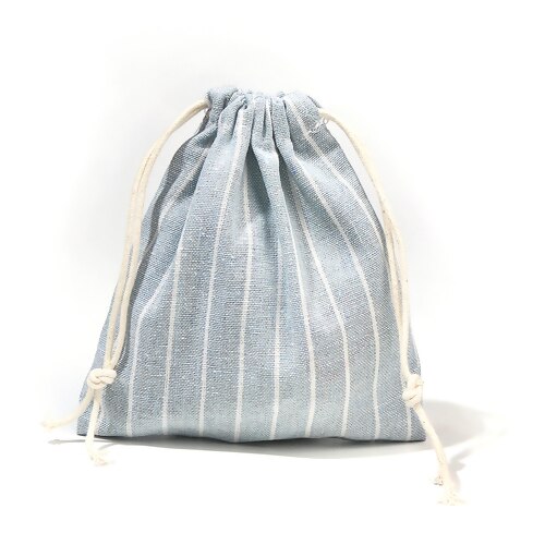 Cotton Linen Cloth Drawstring Bags Striped Storage Package Key Jewelry Pouch Coin Purse Travel Use 16x15cm - 15x14cm 2 PCs: 4