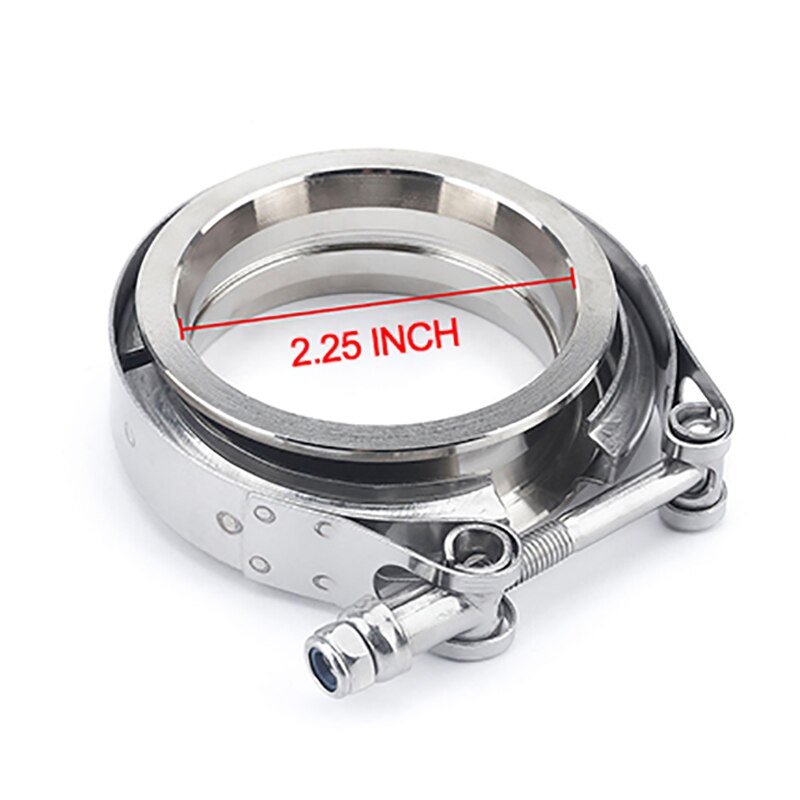 Hamsit Auto car stainless steel hose clamp #304 flange clamp V-shaped pipe clamp special for automobile exhaust dropshopping: 2.25 Inch