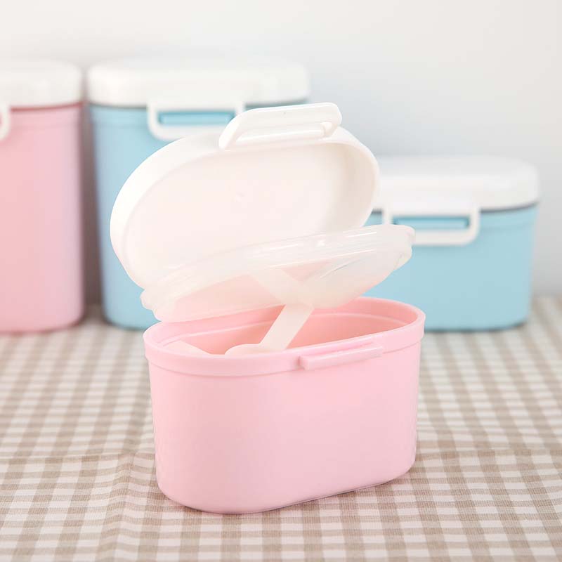 2Pcs Baby Melkpoeder Container Draagbare Formule Voedsel Opslag Dispenser Baby Verzegelde Baby Melk Doos Draagbare Voedsel Opslag Roze