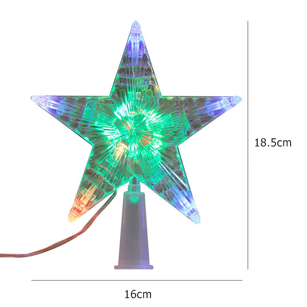 Julelys træ top stjerne stjerne plast led træ top stjerne usb batteri lys linje pentastar juledekoration rekvisitter